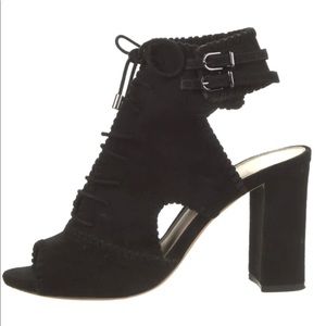 🔥Alexandre Birman black suede lace-up  shoes. Size 6 Worn twice indoors 🔥